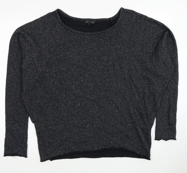 Topshop Womens Black Scoop Neck Polyester Pullover Jumper Size 12