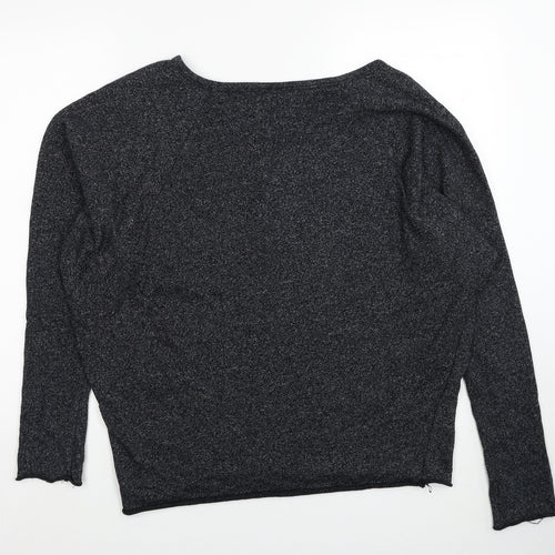 Topshop Womens Black Scoop Neck Polyester Pullover Jumper Size 12