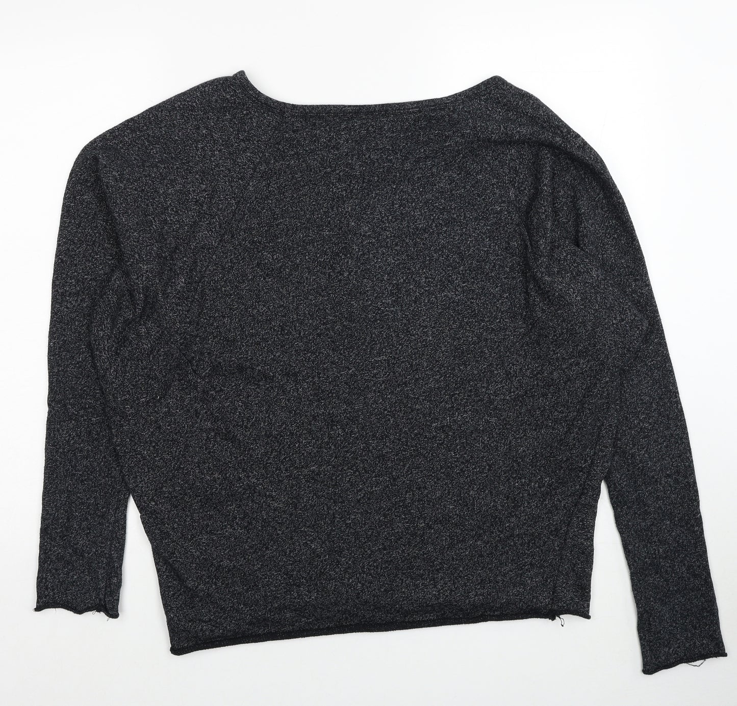 Topshop Womens Black Scoop Neck Polyester Pullover Jumper Size 12