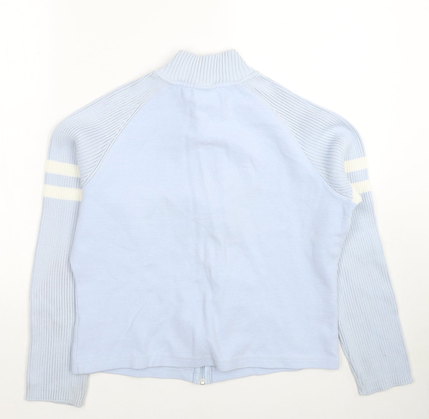 NEXT Womens Blue Cotton Full Zip Sweatshirt Size 14 Pullover - Ribbed Knit Sleeve