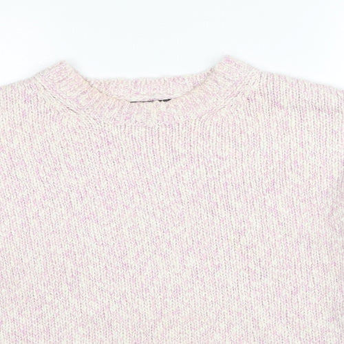 Marks and Spencer Womens Pink Round Neck Polyester Pullover Jumper Size L
