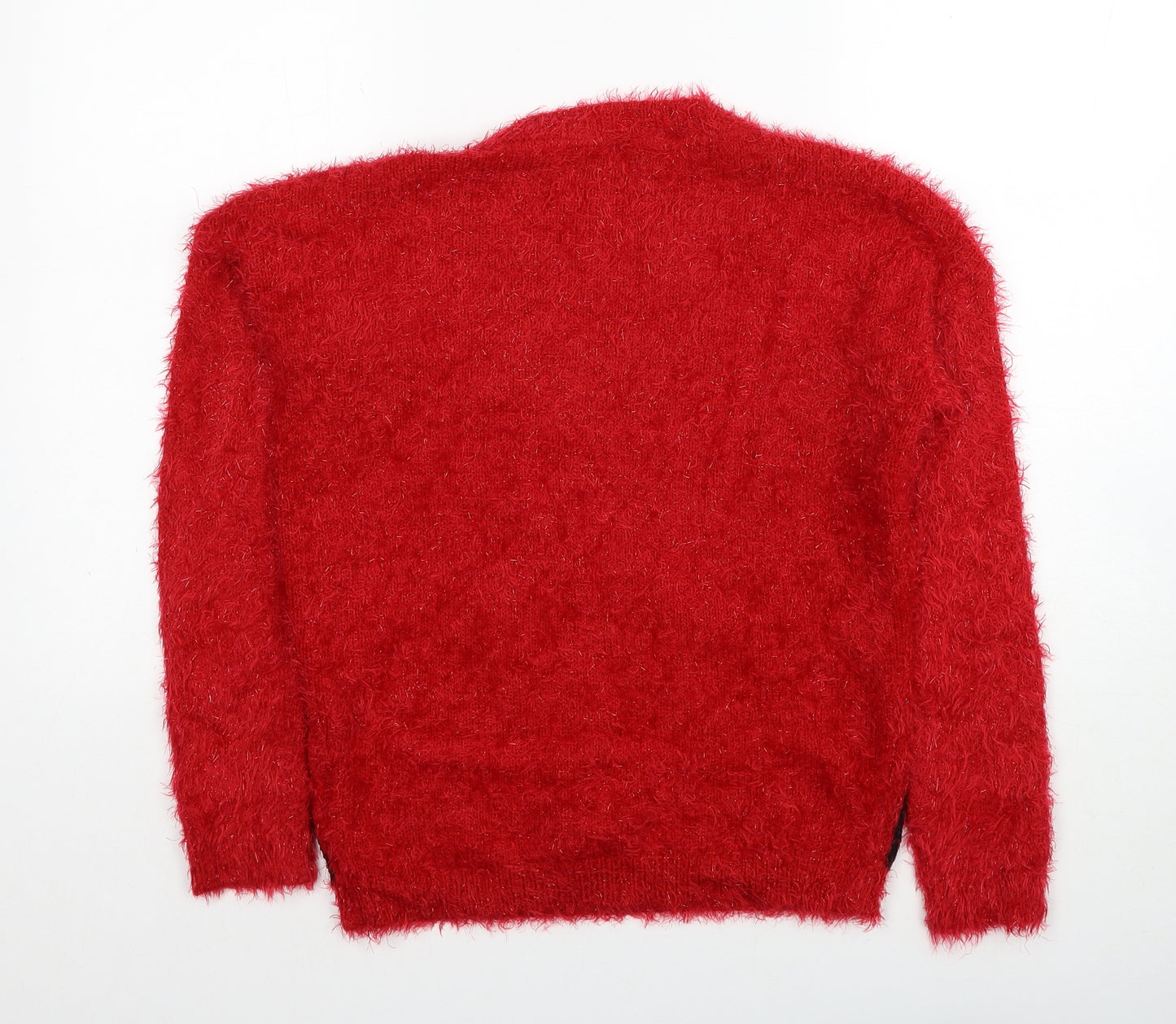 Papaya Womens Red Round Neck Nylon Pullover Jumper Size S - Penguin