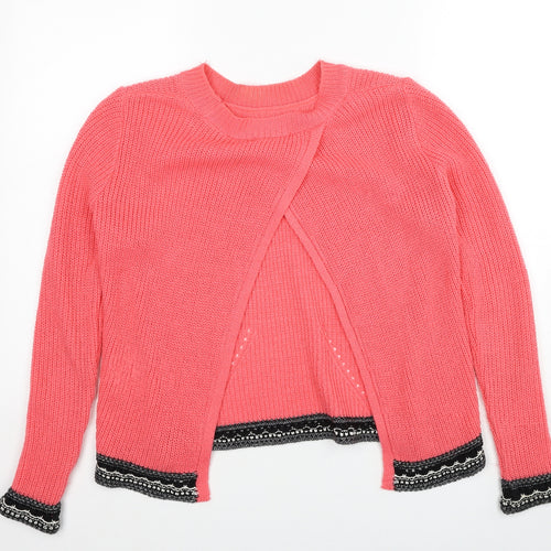 TU Womens Pink Round Neck Acrylic Pullover Jumper Size 10