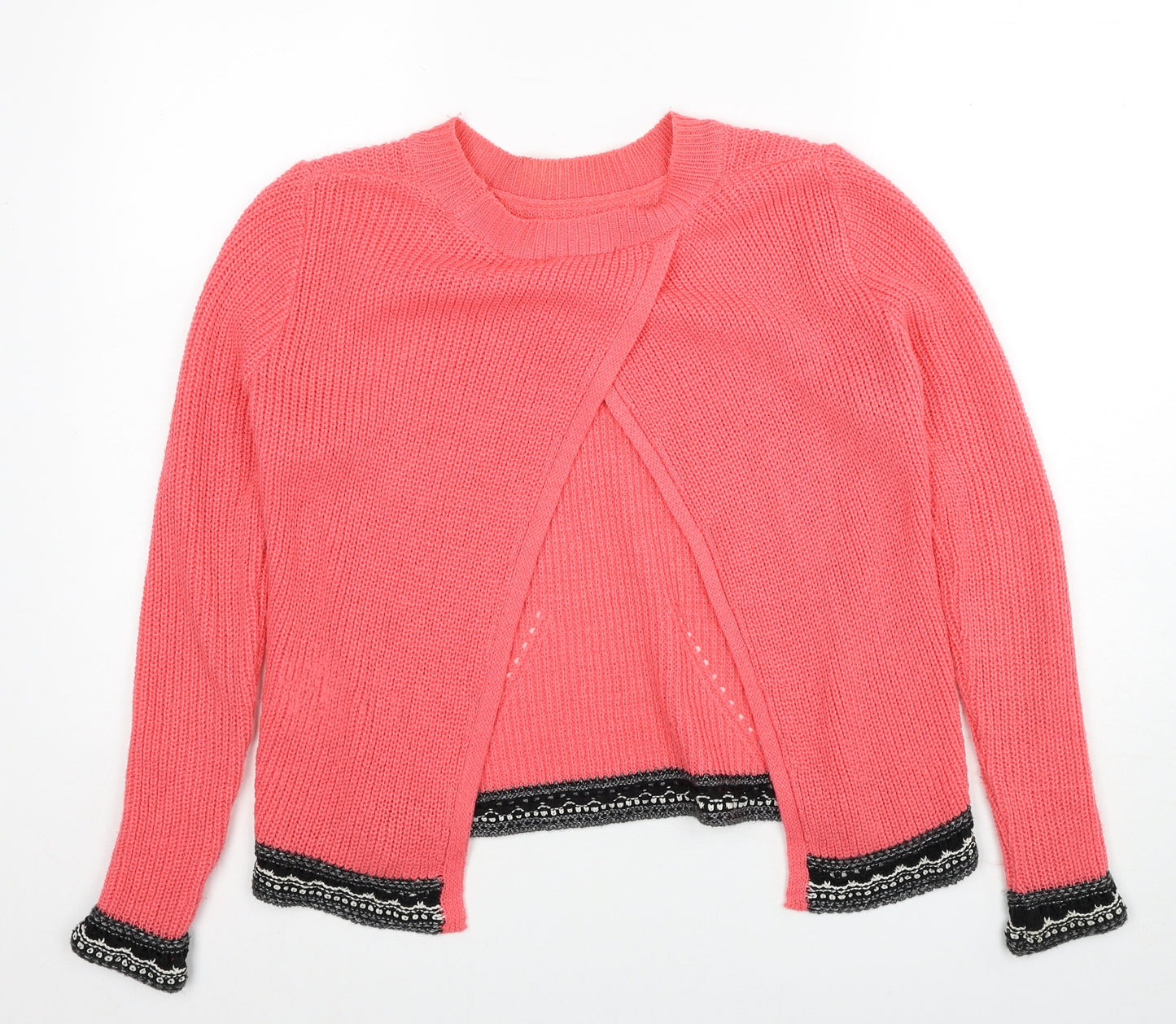 TU Womens Pink Round Neck Acrylic Pullover Jumper Size 10