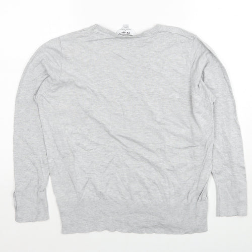 Dorothy Perkins Womens Grey Round Neck Viscose Pullover Jumper Size L