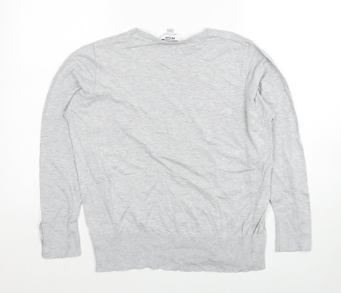 Dorothy Perkins Womens Grey Round Neck Viscose Pullover Jumper Size L