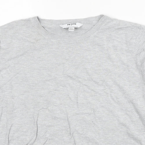 Dorothy Perkins Womens Grey Round Neck Viscose Pullover Jumper Size L
