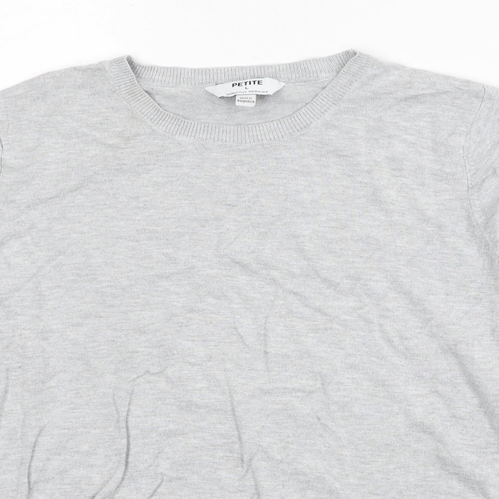 Dorothy Perkins Womens Grey Round Neck Viscose Pullover Jumper Size L