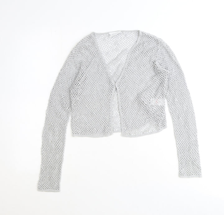 Principles Womens Grey V-Neck Polyester Cardigan Jumper Size 14