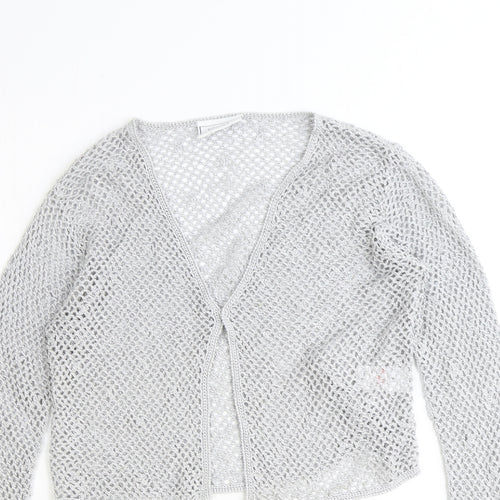 Principles Womens Grey V-Neck Polyester Cardigan Jumper Size 14