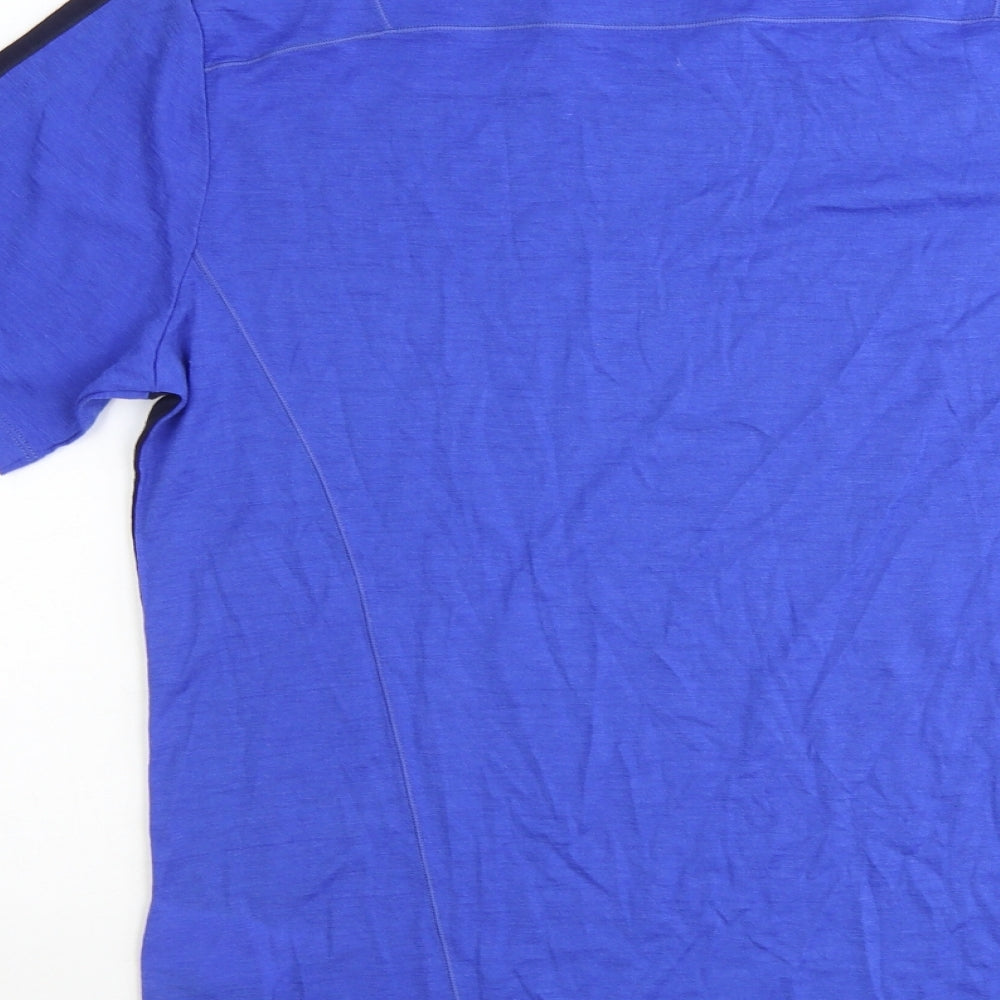 Helly Hansen Mens Blue Polyester T-Shirt Size L Round Neck - Colourblock