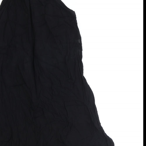 Boohoo Womens Black Viscose Mini Size 10 Round Neck Zip