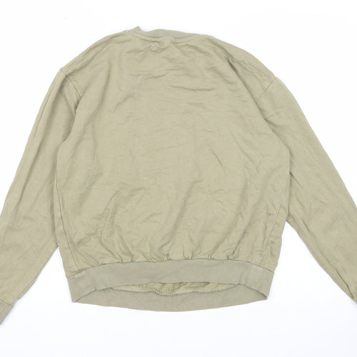 ASOS Womens Green Cotton Pullover Sweatshirt Size 8 Pullover