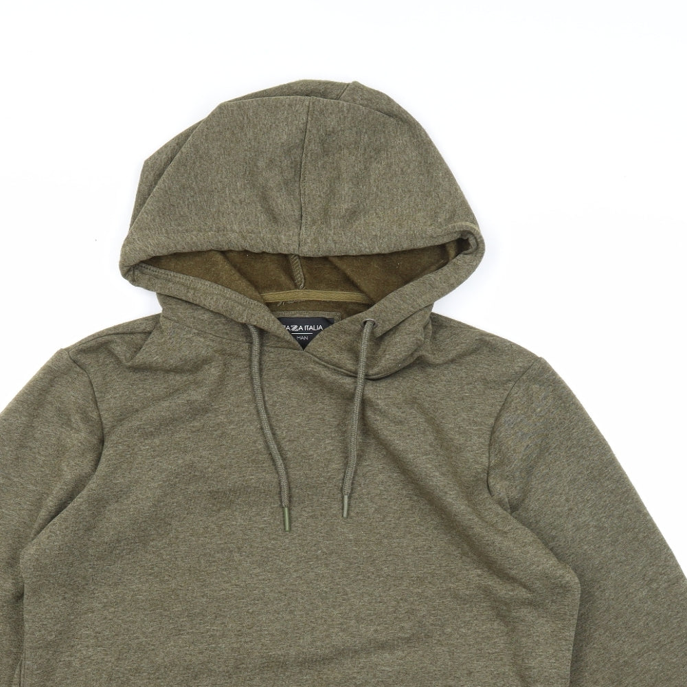 Piaza Italia Mens Green Cotton Pullover Hoodie Size S