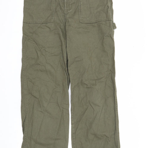Divided Womens Green Cotton Straight Jeans Size 10 Regular Zip