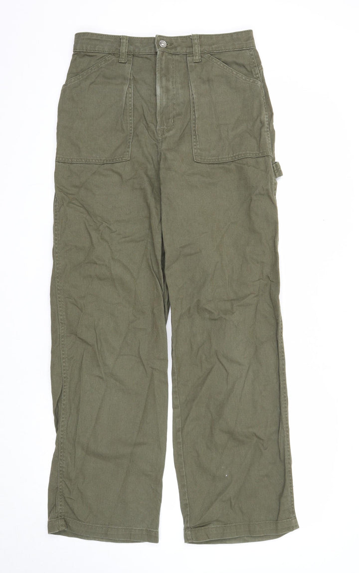 Divided Womens Green Cotton Straight Jeans Size 10 Regular Zip