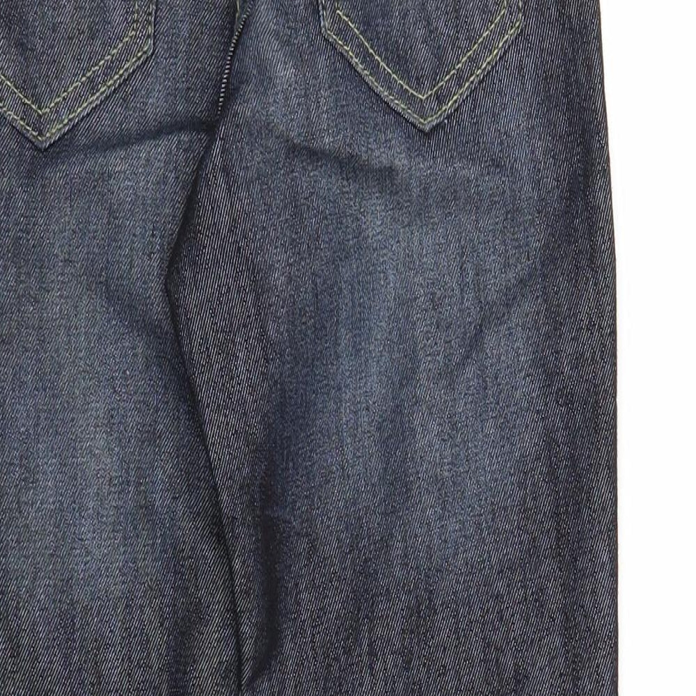 Denim & Co. Boys Blue Cotton Straight Jeans Size 8-9 Years Slim Zip