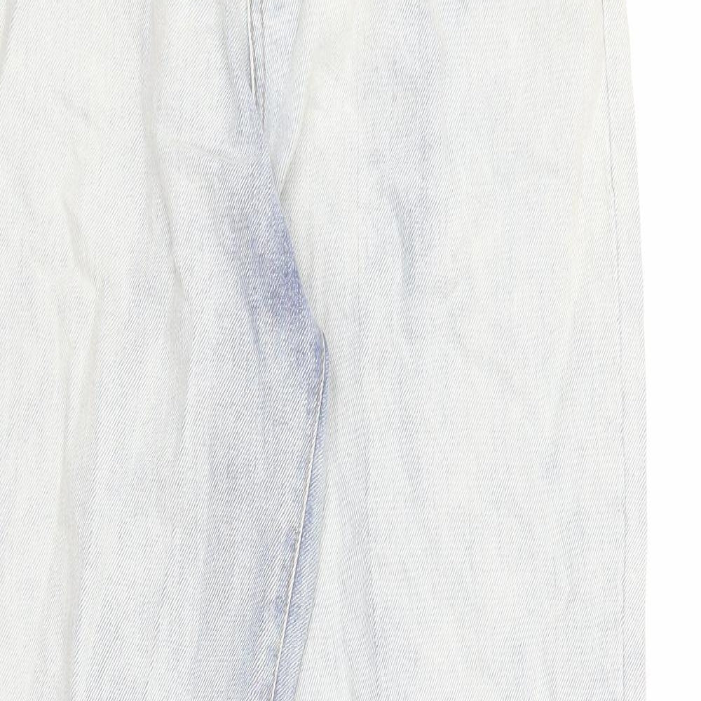 Femme Luxe Womens Blue Cotton Straight Jeans Size 12 Regular Zip
