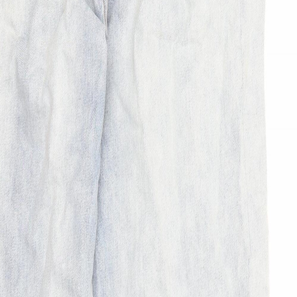 Femme Luxe Womens Blue Cotton Straight Jeans Size 12 Regular Zip