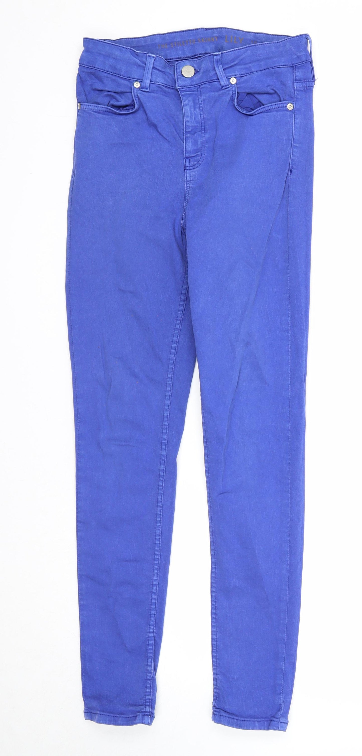 Oasis Womens Blue Cotton Skinny Jeans Size 10 Regular Zip