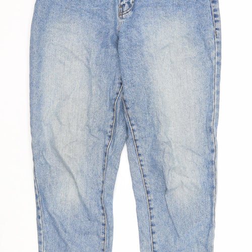 Noisy may Womens Blue Cotton Skinny Jeans Size 30 in Regular Zip - Leg Cuff Detail