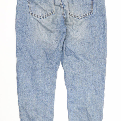 Noisy may Womens Blue Cotton Skinny Jeans Size 30 in Regular Zip - Leg Cuff Detail