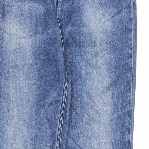 F&F Womens Blue Cotton Skinny Jeans Size 14 Regular Zip