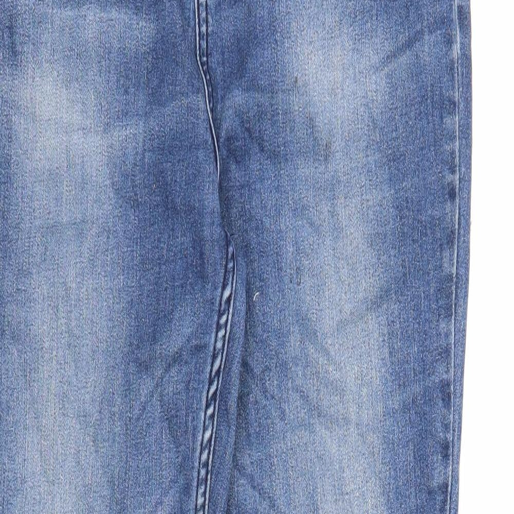 F&F Womens Blue Cotton Skinny Jeans Size 14 Regular Zip