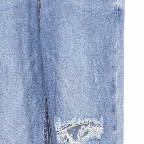 Missguided Womens Blue Cotton Skinny Jeans Size 6 Regular Zip