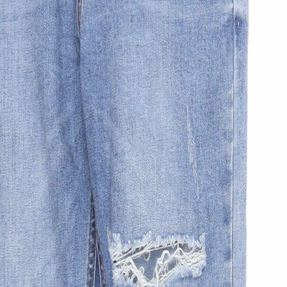 Missguided Womens Blue Cotton Skinny Jeans Size 6 Regular Zip