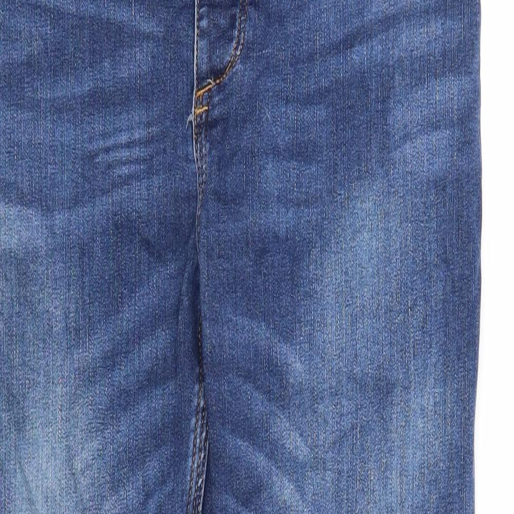 River Island Mens Blue Cotton Straight Jeans Size 30 in L30 in Regular Zip