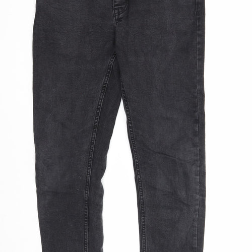 Blakeley Mens Black Cotton Skinny Jeans Size L Regular Zip