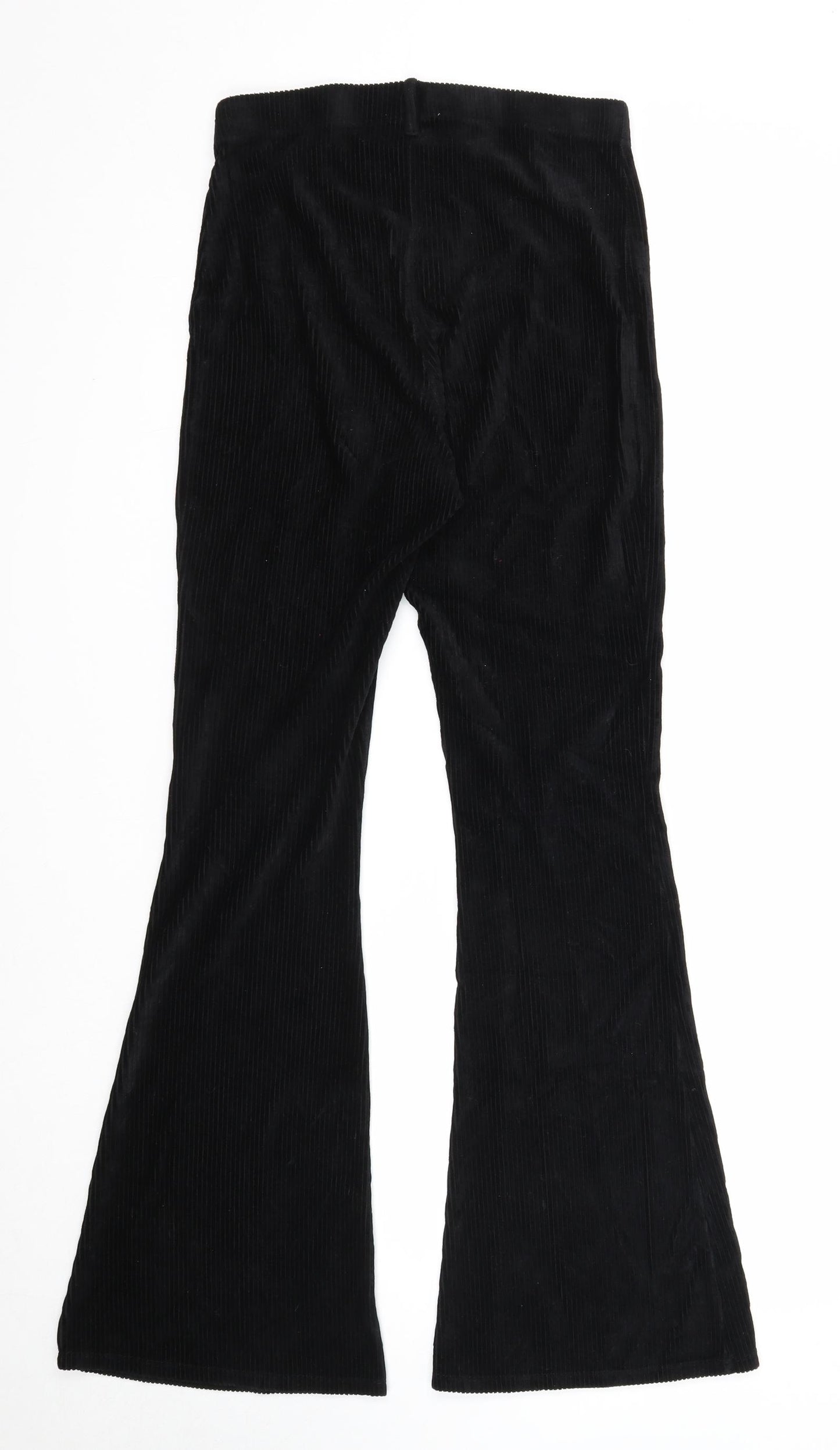 Topshop Womens Black Cotton Trousers Size 10 Regular Zip