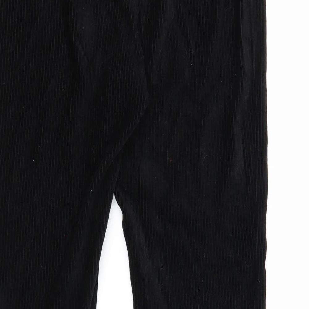 Topshop Womens Black Cotton Trousers Size 10 Regular Zip