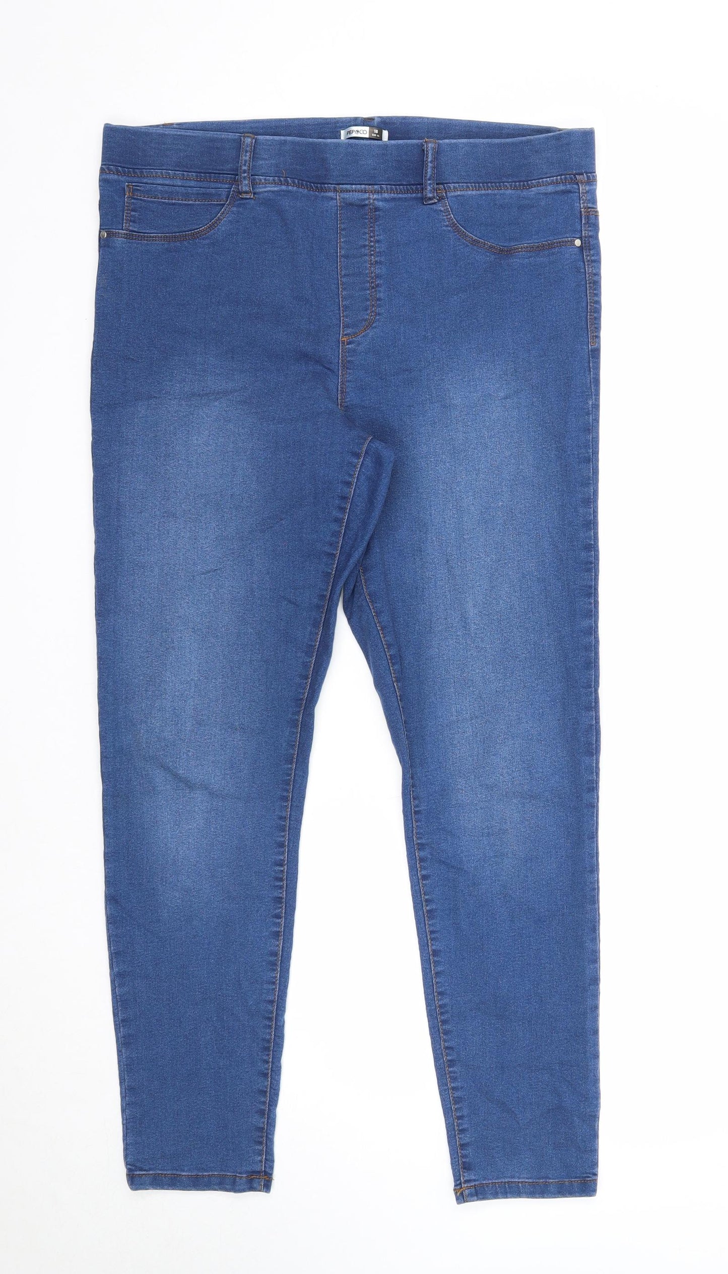 PEP&CO Womens Blue Cotton Jegging Jeans Size 18 Regular
