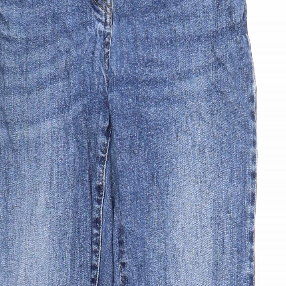 NEXT Womens Blue Cotton Skinny Jeans Size 6 Relaxed Zip
