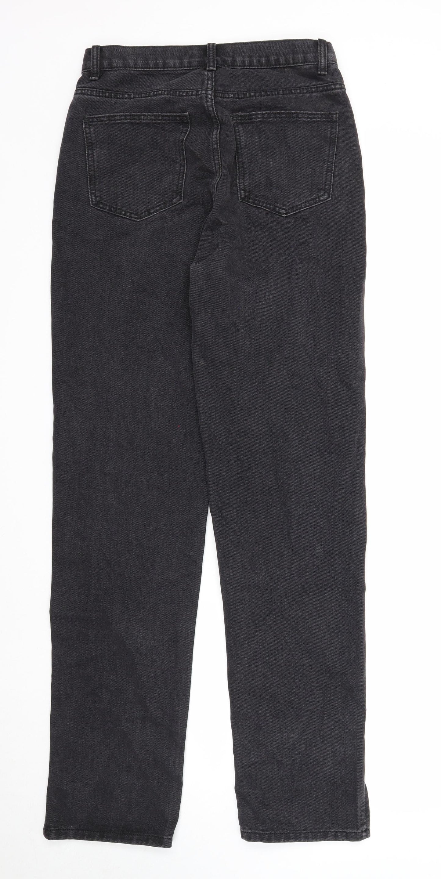Redial Womens Black Cotton Straight Jeans Size 10 Regular Zip - Side Slit