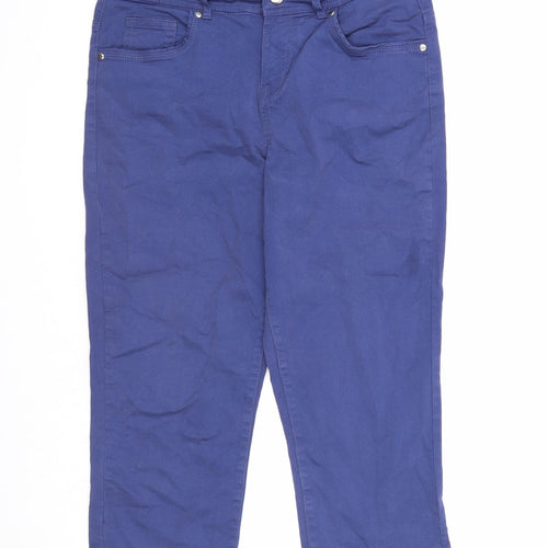 Intuition Womens Blue Cotton Cropped Jeans Size 12 Regular Zip