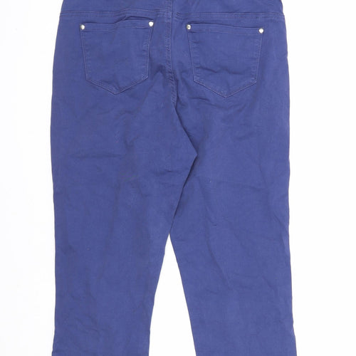 Intuition Womens Blue Cotton Cropped Jeans Size 12 Regular Zip