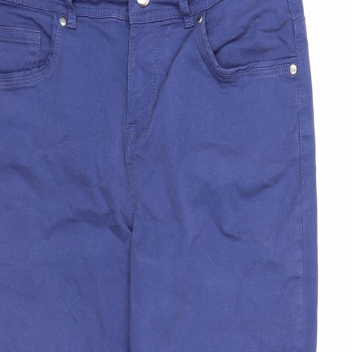 Intuition Womens Blue Cotton Cropped Jeans Size 12 Regular Zip