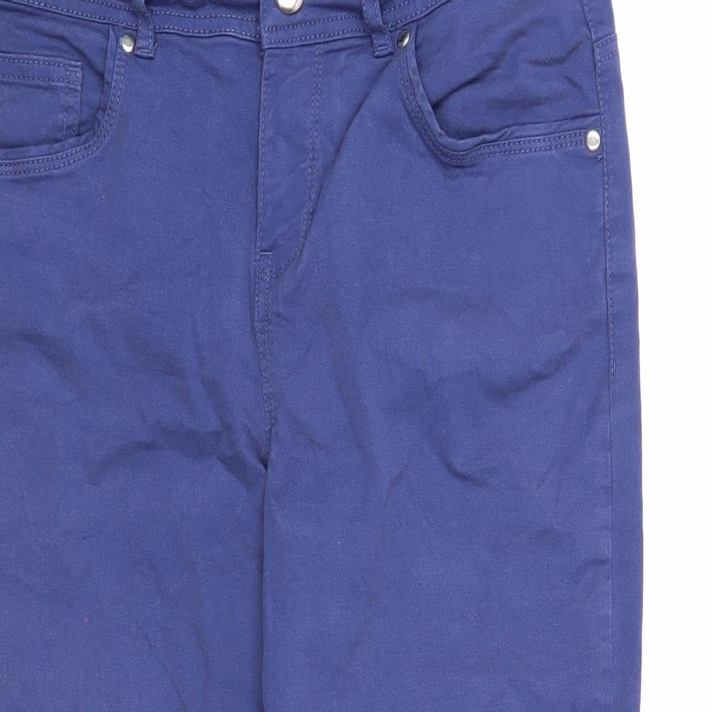 Intuition Womens Blue Cotton Cropped Jeans Size 12 Regular Zip