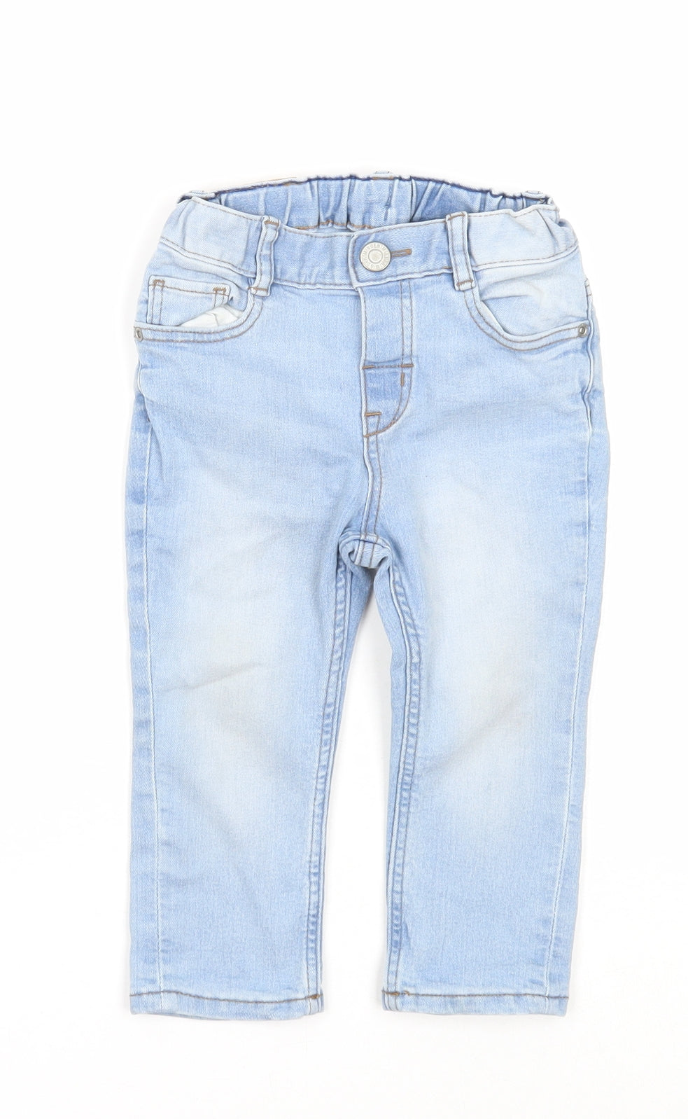&denim Boys Blue Cotton Jogger Jeans Size 12-18 Months L50 cm Zip