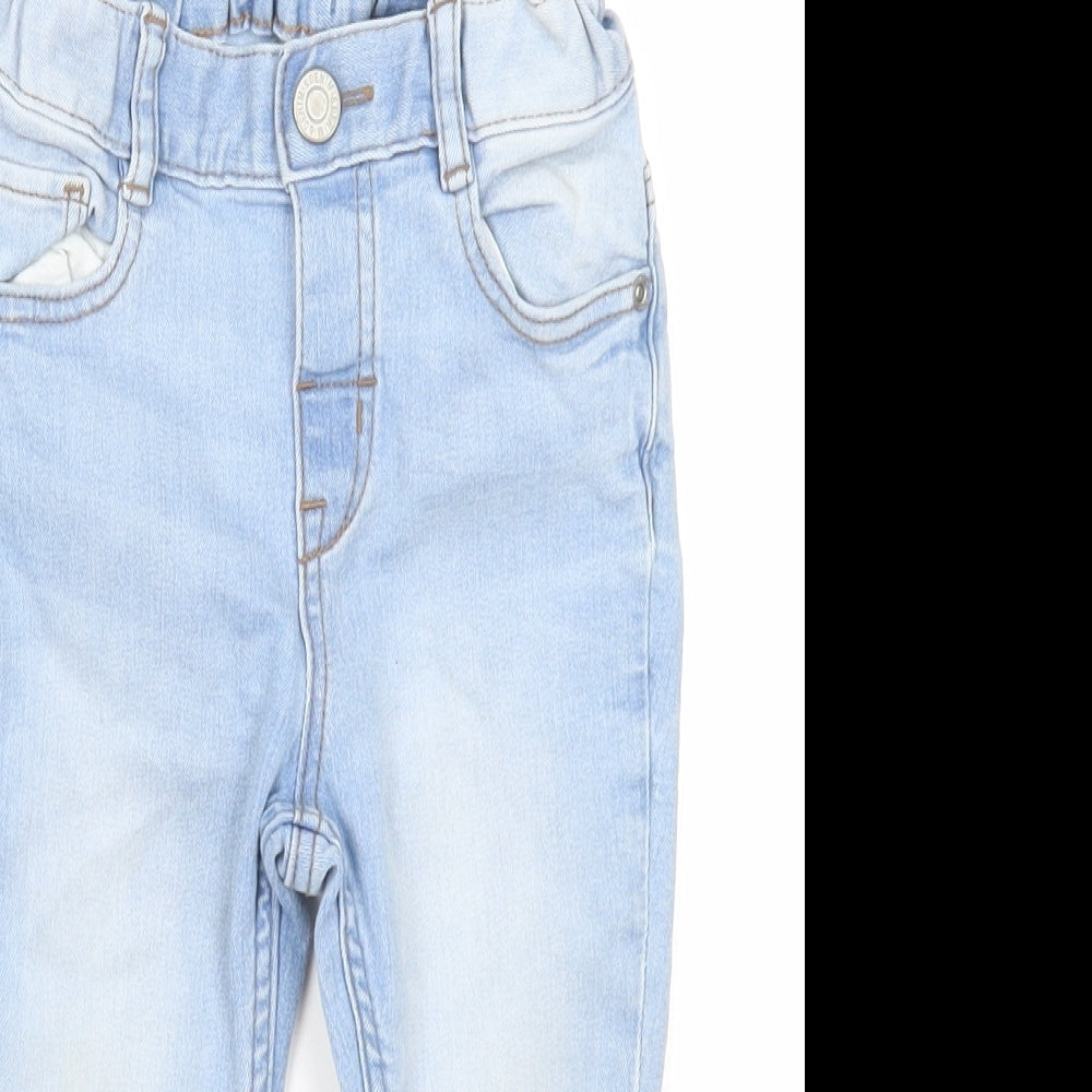 &denim Boys Blue Cotton Jogger Jeans Size 12-18 Months L50 cm Zip