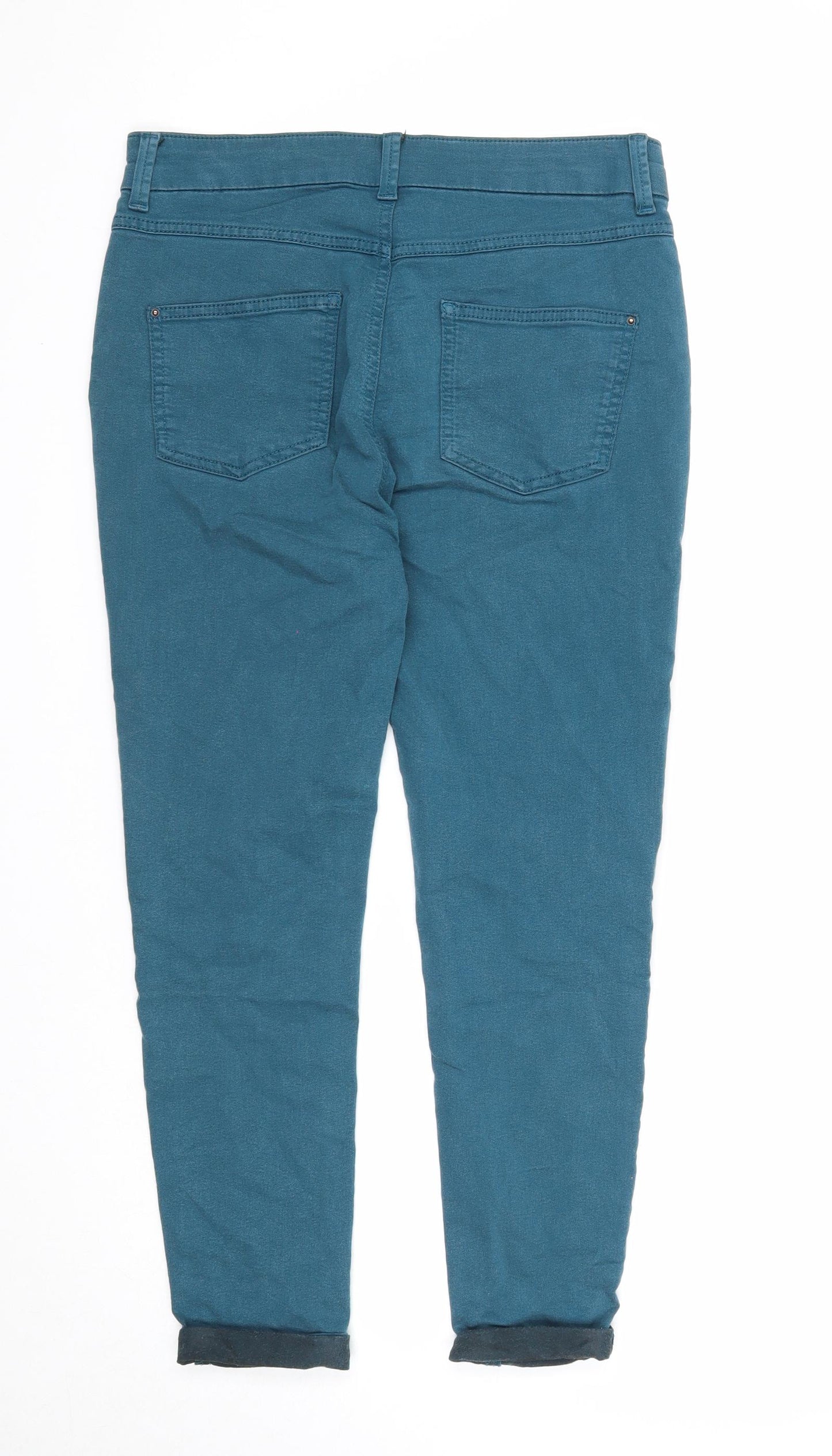 Marks and Spencer Womens Blue Cotton Jegging Jeans Size 12 Regular Zip