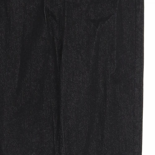 Marks and Spencer Womens Black Cotton Skinny Jeans Size 12 Regular Zip
