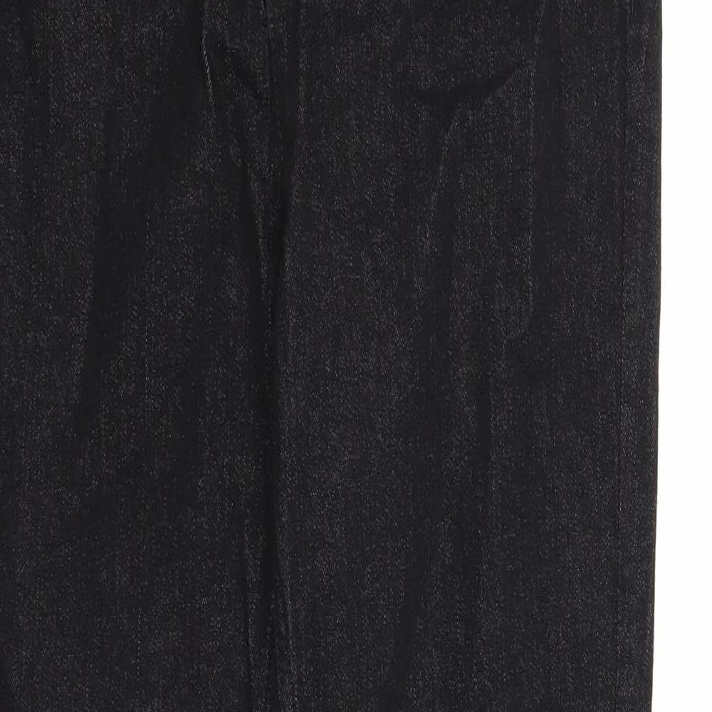Marks and Spencer Womens Black Cotton Skinny Jeans Size 12 Regular Zip