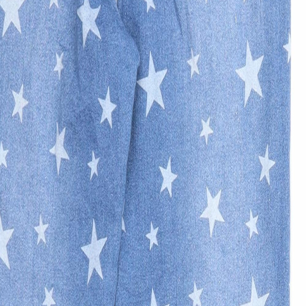 M&Co Girls Blue Geometric Cotton Jegging Jeans Size 11-12 Years Regular Pullover - Star Print