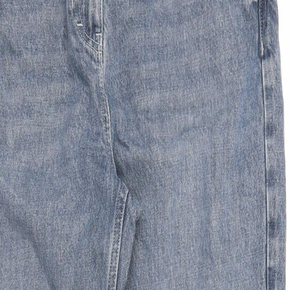 NEXT Womens Blue Cotton Mom Jeans Size 14 Regular Zip