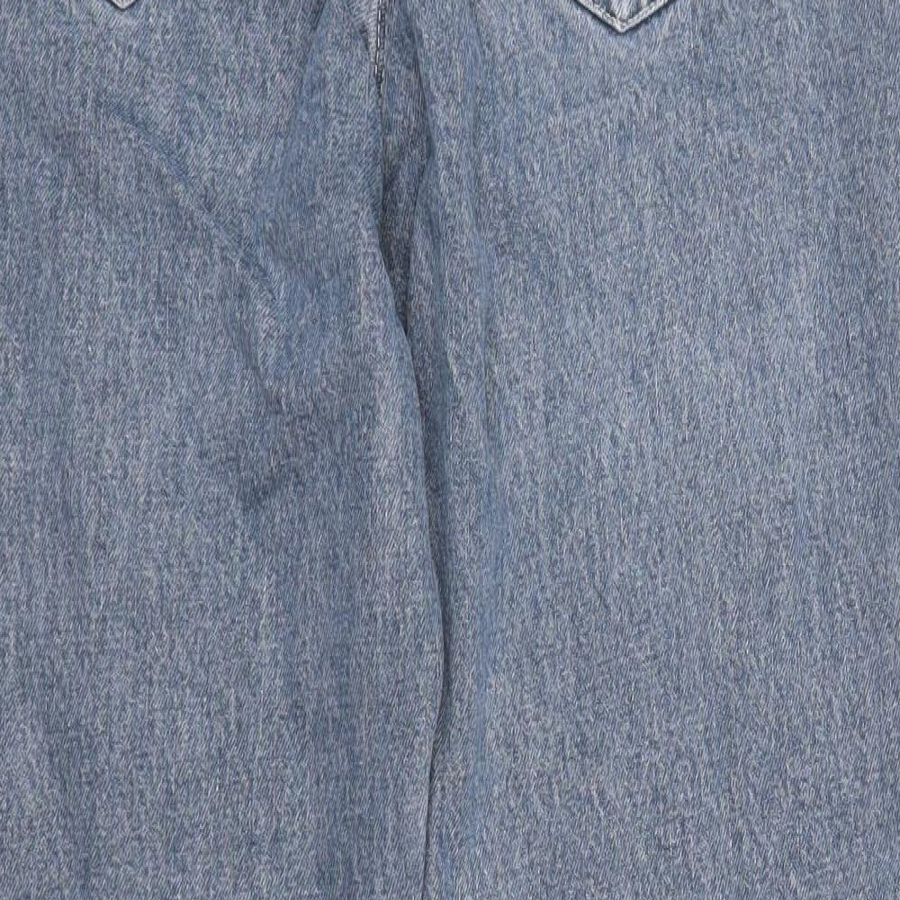 NEXT Womens Blue Cotton Mom Jeans Size 14 Regular Zip