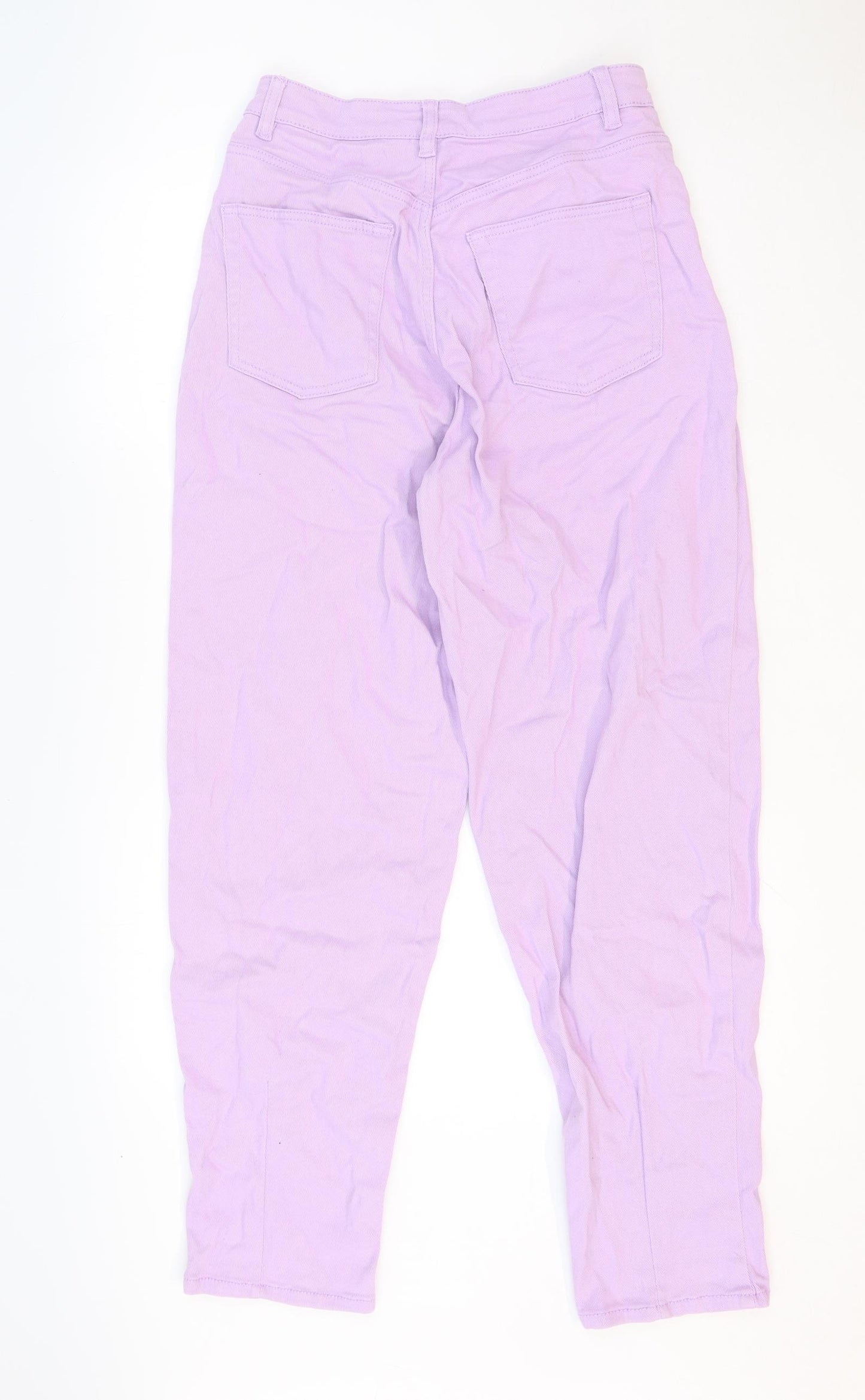 H&M Womens Purple Cotton Mom Jeans Size 10 Regular Zip